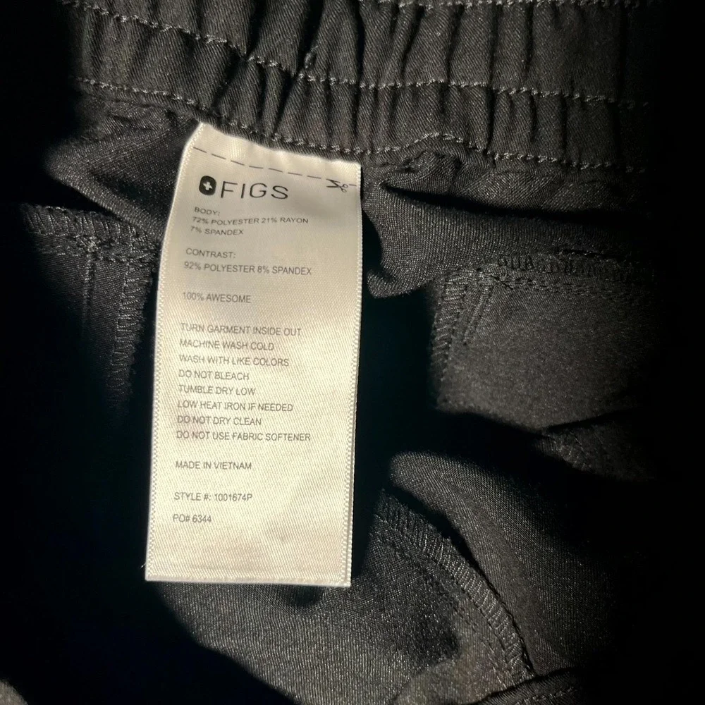 Figs Technical Collection Scrub‎ Pants Mens 32 Black Drawstring Nurse Medical